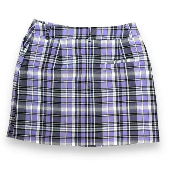 Topshop Lilac Plaid Mini Skirt EUC - Picture 3 of 9
